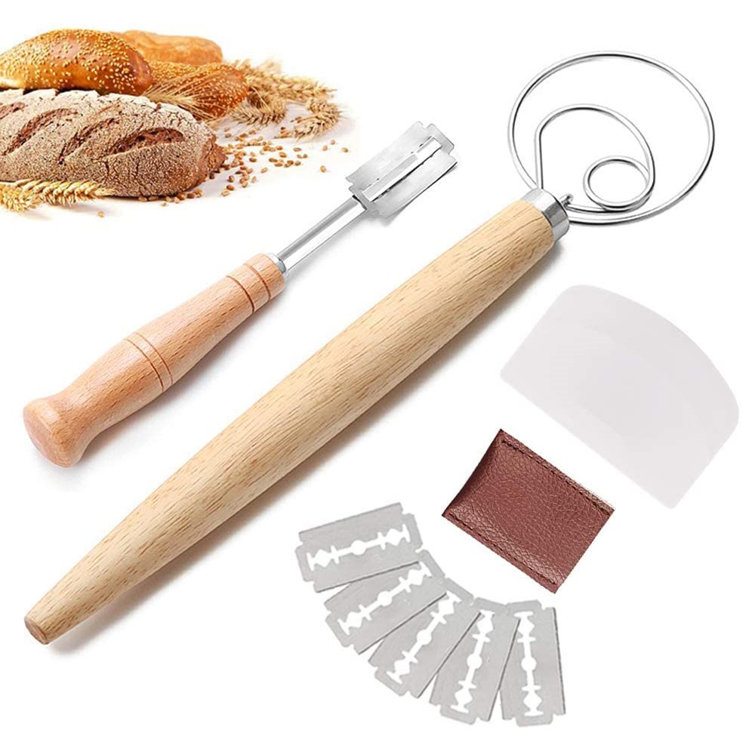 Flantor 13" Bread Lame Danish Dough Whisk Set Stainless Steel Bread